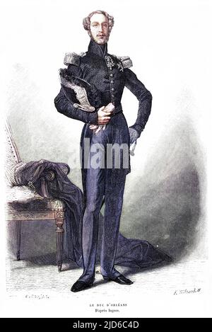 FERDINAND PHILLIPPE duc d'ORLÉANS fils de Louis Philippe, commandant militaire en Algérie. Version colorisée de : 10171347 Date: 1810 - 1842 Banque D'Images