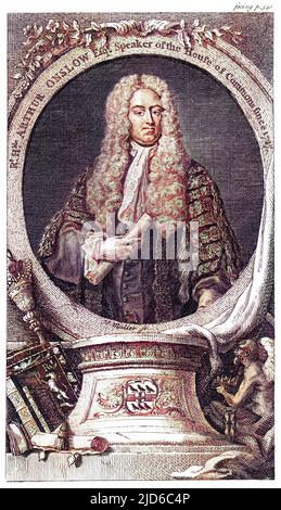 ARTHUR ONSLOW, homme d'État, président de la Chambre des communes. Version colorisée de : 10171251 Date: 1691 - 1768 Banque D'Images