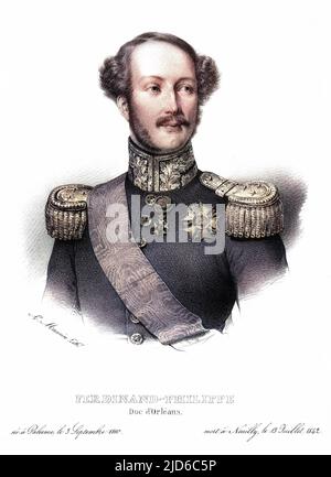 FERDINAND PHILLIPPE duc d'ORLÉANS fils de Louis Philippe, commandant militaire en Algérie. Version colorisée de : 10171345 Date: 1810 - 1842 Banque D'Images