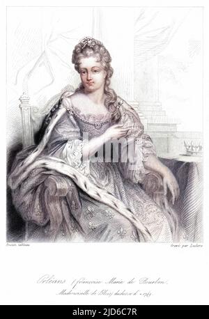 FRANÇOISE MARIE de BOURBON, duchesse d'ORLÉANS, fille naturelle de Louis XIV, épouse de Philippe II, duc d'Orléans, régent de France. Version colorisée de : 10171432 Date: 1677 - 1749 Banque D'Images