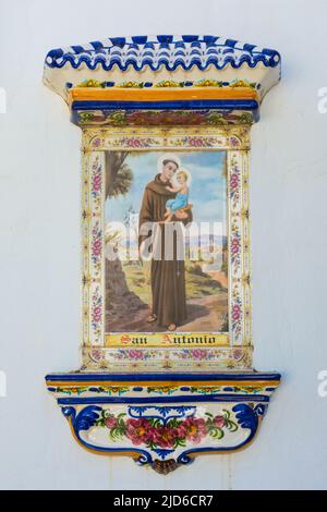 Saint Anthony de Padoue, Anthony de Lisbonne, carreaux de céramique décoratifs en Espagne Banque D'Images