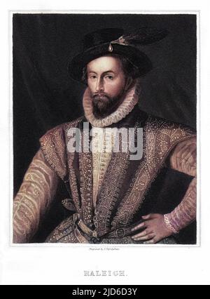 SIR WALTER RALEIGH aventurier et historien Date: 1554 - 1618 Banque D'Images