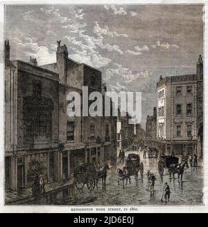 La rue haute au milieu du 19th siècle. Version colorisée de : 10226520 Date: 1860 Banque D'Images