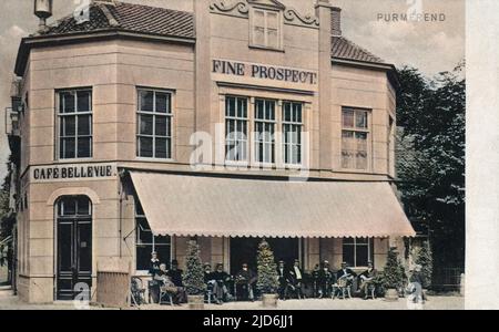 Pays-Bas - Purmerend - Cafe Bellevue et Fine Prospect Hotel. Version colorisée de : 10645509 Date: Vers 1907 Banque D'Images