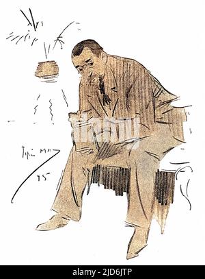 Brother Brushess' - dessin de portrait de Phil May de Leonard Raven-Hill (1867-1942) - artiste, illustrateur et dessinateur anglais, qui a beaucoup travaillé pour Punch Magazine. Version colorisée de : 10803825 Date: 1895 Banque D'Images