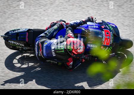 Hohenstein Ernstthal, Allemagne. 18th juin 2022. Qualifications pour MotoGP Liqui Moly Motorrad Grand Prix Deutschland au circuit Sachsenring. 18 juin 2022 en photo: 20 Fabio Quartararo Clasificacion del Gran Premio Liqui Moly Motorrad de MotoGP de Alemania en el Circuito de Sachsenring, 18 de Junio de 2022 POOL/ MotoGP.com/Cordon les images de presse seront à usage éditorial exclusif. Crédit obligatoire: © motogp.com crédit: CORMON PRESSE/Alay Live News Banque D'Images