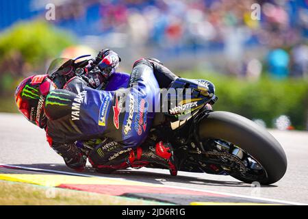 Hohenstein Ernstthal, Allemagne. 18th juin 2022. Qualifications pour MotoGP Liqui Moly Motorrad Grand Prix Deutschland au circuit Sachsenring. 18 juin 2022 en photo: 20 Fabio Quartararo Clasificacion del Gran Premio Liqui Moly Motorrad de MotoGP de Alemania en el Circuito de Sachsenring, 18 de Junio de 2022 POOL/ MotoGP.com/Cordon les images de presse seront à usage éditorial exclusif. Crédit obligatoire: © motogp.com crédit: CORMON PRESSE/Alay Live News Banque D'Images