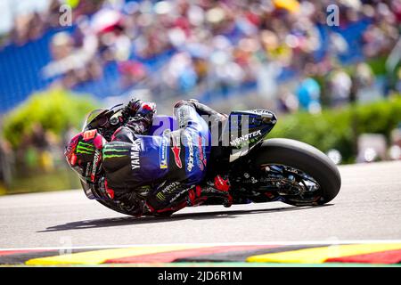 Hohenstein Ernstthal, Allemagne. 18th juin 2022. Qualifications pour MotoGP Liqui Moly Motorrad Grand Prix Deutschland au circuit Sachsenring. 18 juin 2022 en photo: 20 Fabio Quartararo Clasificacion del Gran Premio Liqui Moly Motorrad de MotoGP de Alemania en el Circuito de Sachsenring, 18 de Junio de 2022 POOL/ MotoGP.com/Cordon les images de presse seront à usage éditorial exclusif. Crédit obligatoire: © motogp.com crédit: CORMON PRESSE/Alay Live News Banque D'Images