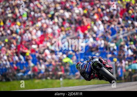 Hohenstein Ernstthal, Allemagne. 18th juin 2022. Qualifications pour MotoGP Liqui Moly Motorrad Grand Prix Deutschland au circuit Sachsenring. 18 juin 2022 en photo: 20 Fabio Quartararo Clasificacion del Gran Premio Liqui Moly Motorrad de MotoGP de Alemania en el Circuito de Sachsenring, 18 de Junio de 2022 POOL/ MotoGP.com/Cordon les images de presse seront à usage éditorial exclusif. Crédit obligatoire: © motogp.com crédit: CORMON PRESSE/Alay Live News Banque D'Images