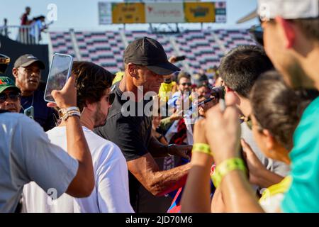 Fort Lauderdale, Floride, États-Unis. 18th juin 2022. 10c - Rivaldo - équipe nationale brésilienne, joueur du FC Barcelone pendant le match de football le beau jeu par R10 et RC3 possédé des icônes de football mondial et le duo brésilien Ronaldinho et Roberto Carlos au DRV Pink Stadium en Floride, Etats-Unis. Credit: Yaroslav Sabitov/YES Market Media/Alay Live News. Banque D'Images
