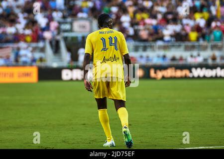 Fort Lauderdale, Floride, États-Unis. 18th juin 2022. 14R - Blaise Matuidi - ancienne équipe nationale française, joueur de l'Inter Miami CF pendant le match de football The Beautiful Game by R10 et RC3 possédaient des icônes du football mondial et le duo brésilien Ronaldinho et Roberto Carlos au DRV Pink Stadium en Floride, Etats-Unis. Credit: Yaroslav Sabitov/YES Market Media/Alay Live News. Banque D'Images