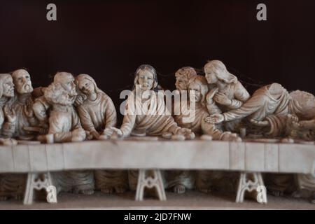 Le dernier dîner de Jésus. De magnifiques œuvres d'art italiennes sur la table Banque D'Images