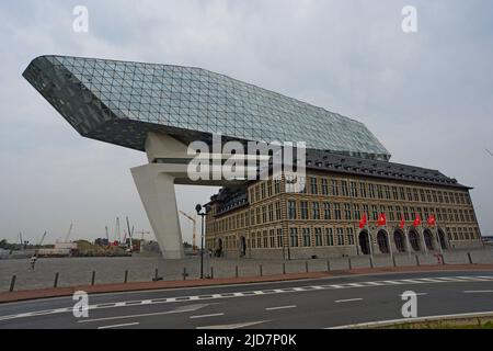 Bâtiment du siège de l'Autorité portuaire d'Anvers, à Anvers, Belgique Banque D'Images