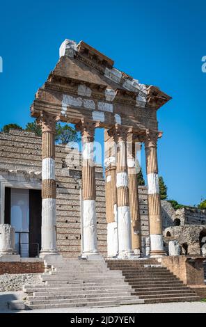 Le Capitolium de Brixia ou le Temple de la Triade Capitoline à Brescia était le principal temple dans le centre de la ville romaine de Brescia-italie Banque D'Images