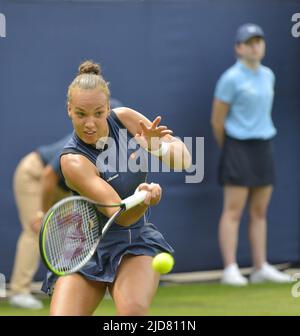 Freya Christie (GB) jouant en qualification à l'internationale Rothsay, Devonshire Park, Eastbourne, 18th juin 2022 Banque D'Images