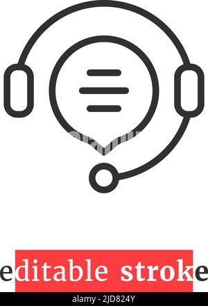 icône de ligne directe de trait modifiable minimale Illustration de Vecteur