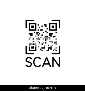 Scannez un code qr comme mode de paiement ou comme lien Web. Icône de ligne de contour pixel Perfect, modifiable Illustration de Vecteur