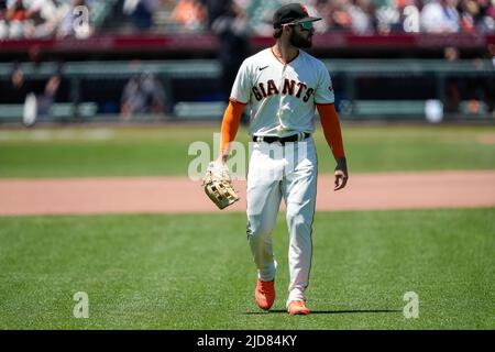 San Francisco Giants outfielder Luis González (51) lors d'un match MLB entre Kansas City Royals et San Francisco Giants au parc Oracle de San FR Banque D'Images