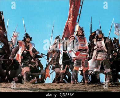 GUERRIERS SAMOURAÏS AU COMBAT, KAGEMUSHA, 1980, Banque D'Images