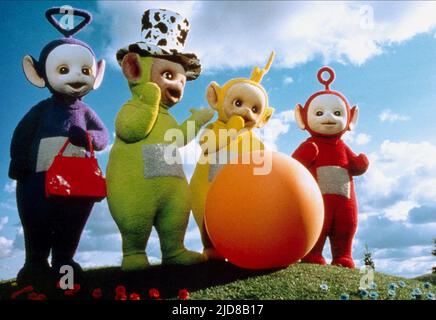 Puantes-WINKY,LAA-LAA Aidez Dipsy,,PO, TELETUBBIES, 1997 Banque D'Images