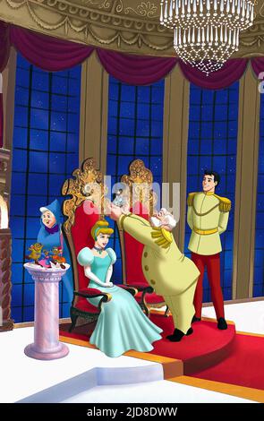 MARRAINE,CENDRILLON,ROI,CHARMANTE, CENDRILLON II: LES RÊVES DEVIENNENT RÉALITÉ, 2002, Banque D'Images