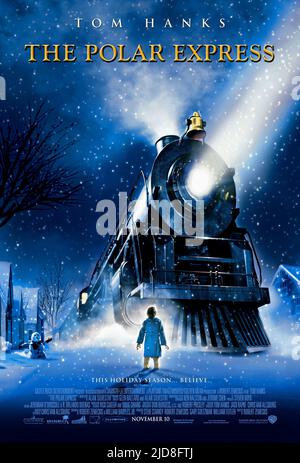 JEUNE GARÇON TROUVE LE TRAIN À VAPEUR, LE POLAR EXPRESS, 2004, Banque D'Images