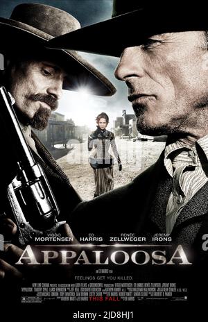 MORTENSEN,ZELLWEGER,AFFICHE, APPALOOSA, 2008, Banque D'Images