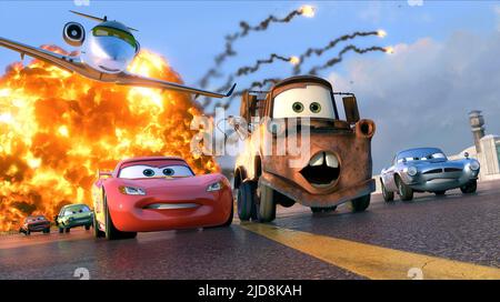 GREM,ACER,SIDDELEY,MCQUEEN,MATER,MCMISSILE, CARS 2, 2011, Banque D'Images