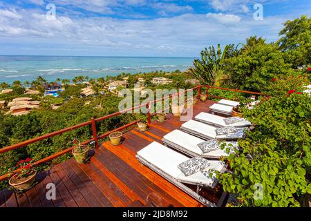 Arraial d'Ajuda, est un district de la municipalité brésilienne de Porto Seguro, sur la côte de l'État de Bahia. Banque D'Images