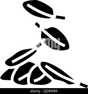 illustration vectorielle de l'icône du glyphe des feuilles d'épinards Illustration de Vecteur