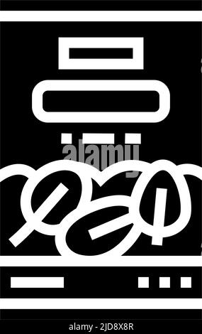 illustration vectorielle d'icône de glyphe de récipient d'épinards en conserve Illustration de Vecteur