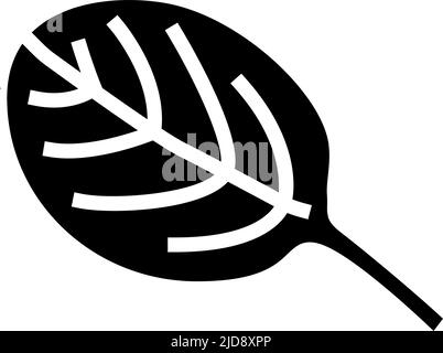 illustration vectorielle d'icône de glyphe d'épinard à feuilles Illustration de Vecteur
