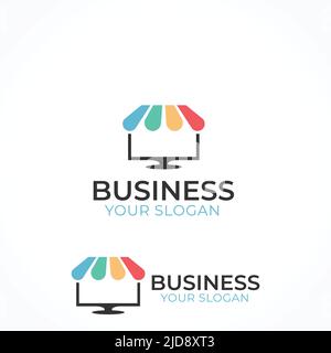 Vecteur de conception de logo de la boutique en ligne Illustration de Vecteur