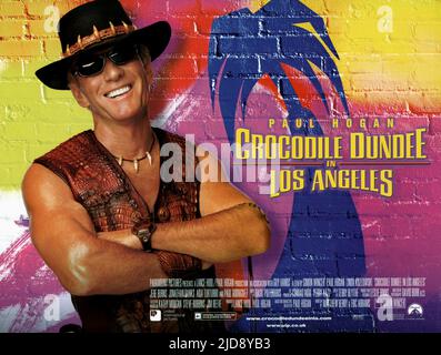 AFFICHE PAUL HOGAN, CROCODILE DUNDEE À LOS ANGELES, 2001, Banque D'Images