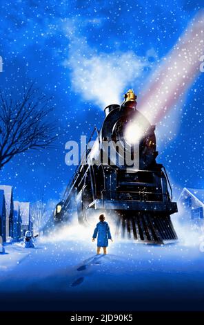 JEUNE GARÇON TROUVE LE TRAIN À VAPEUR, LE POLAR EXPRESS, 2004, Banque D'Images