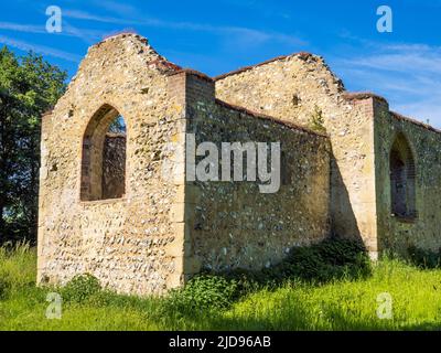 Ruines de l'église St James, marque Bix, Henley-on-Thames, Oxfordshire, Angleterre, ROYAUME-UNI, GB. Banque D'Images