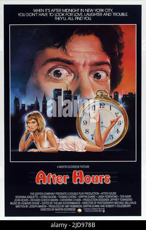 DUNNE,AFFICHE, APRÈS LES HEURES D'OUVERTURE, 1985, Banque D'Images