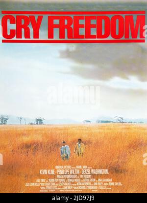 WASHINGTON,AFFICHE, CRY FREEDOM, 1987, Banque D'Images