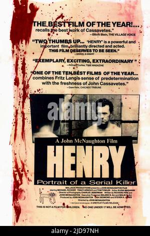 POSTER DE FILM, HENRY: PORTRAIT D'UN TUEUR EN SÉRIE, 1986, Banque D'Images