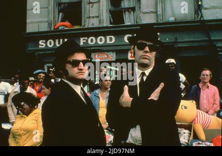 BELUSHI, AYKROYD, LES FRÈRES BLUES, 1980, Banque D'Images