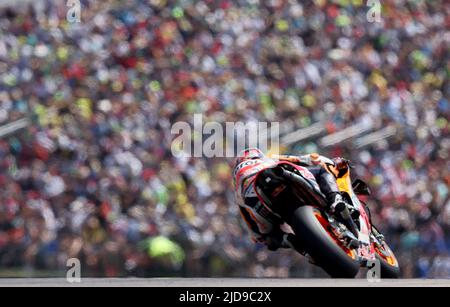 Hohenstein Ernstthal, Allemagne. 19th juin 2022. Motorsport/moto: Grand Prix allemand, MotoGP, course, Stefan Bradl de l'Allemagne de l'écurie Repsol Honda Team sur la piste. Credit: Jan Woitas/dpa/Alay Live News Banque D'Images