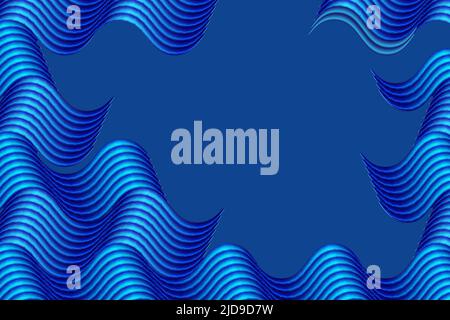 Vagues océaniques bleues, fond rayé abstrait Illustration de Vecteur