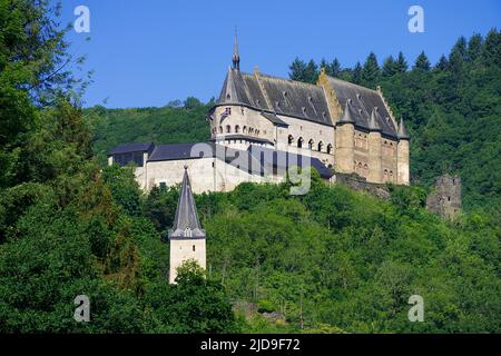 Château de Vianden, canton de Vianden, Grand-Duché de Luxembourg, Europe Banque D'Images