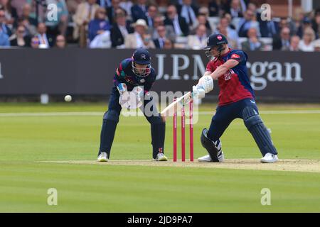 Londres, Royaume-Uni. 19 juin 2022. Londres, Royaume-Uni. Jordan Cox de Kent battant alors que Middlesex prend Kent Spitfires dans le match de cricket Blast de Vitality T20 à Lords. David Rowe/ Alamy Live News. Banque D'Images