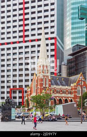 Classé au patrimoine de l'époque, Albert Street Uniting Church, Brisbane, Queensland, Australie. Il a été construit entre 1888-1889. Banque D'Images