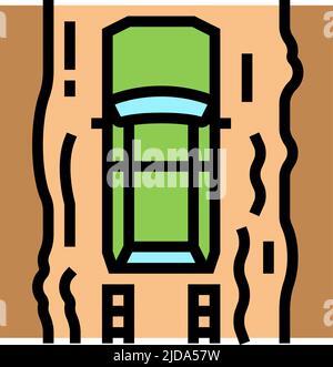 illustration vectorielle de l'icône de couleur de la route murram Illustration de Vecteur