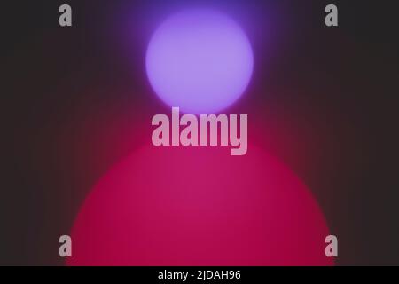 Orbes sphériques lumineux, un grand et un petit. Banque D'Images