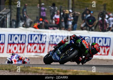 Hohenstein Ernstthal, Allemagne. 19th juin 2022. Courses de MotoGP Liqui Moly Motorrad Grand Prix Deutschland au circuit Sachsenring. 19 juin 2022 en photo: Fabio Quartararo Carreras del Gran Premio Liqui Moly Motorrad de MotoGP de Alemania en el Circuito de Sachsenring, 19 de Junio de 2022 POOL/ MotoGP.com/Cordon presse les images seront à usage éditorial exclusif. Crédit obligatoire: © motogp.com crédit: CORMON PRESSE/Alay Live News Banque D'Images