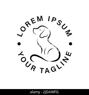 Icône chien élégante pour les animaux de compagnie, le soin, l'hôtel et l'exposition Illustration de Vecteur