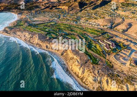 Parcours de golf de luxe en bord de mer situé à Rancho Palos Verdes, Californie, États-Unis ; Rancho Palos Verdes, Californie, États-Unis d'Amérique Banque D'Images